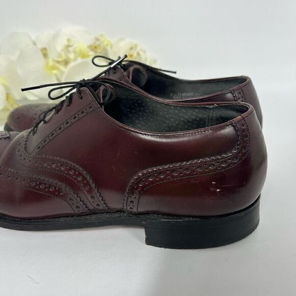 Hanover Mens Wingtip Dress Shoes size 11 Burgundy - Picture 6 of 16